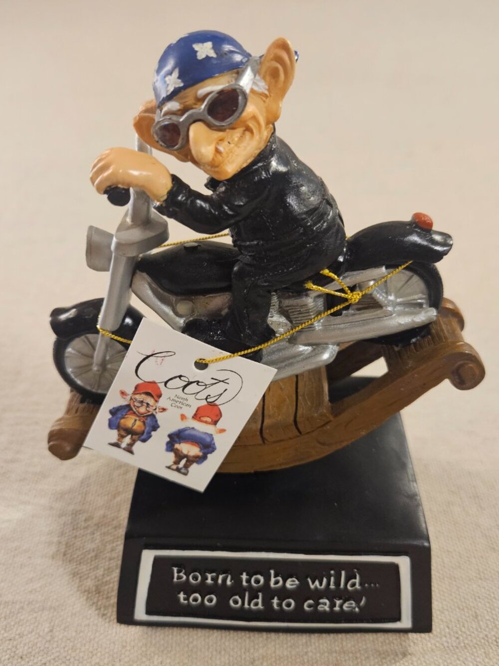 Westland Coots Born to Be Wild Biker Motorcycle Rocking Music Box Figurine Boxed